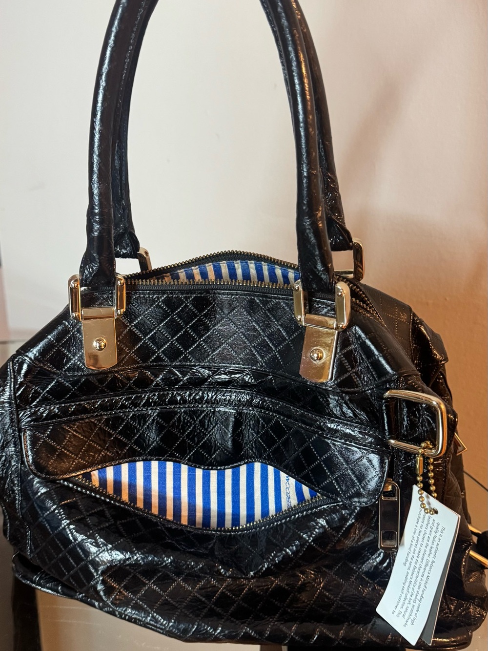 Vintage Rebecca Minkoff Black Quilted Leather Shoulder Satchel